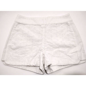 J. Crew Women's White Eyelet Shorts (00)Side Zip